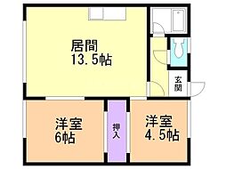 畠山マンション 2LDKの間取図画像