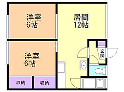 栄ハイツB 2LDKの間取図画像
