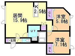 間取図画像 2LDK