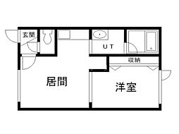 チェリーブラッサム 1LDKの間取図画像