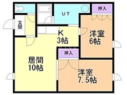 クアルト 2LDKの間取図画像