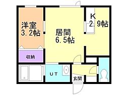 ガーデンクリスタル春光台 1LDKの間取図画像