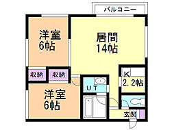 ベルオーブ 2LDKの間取図画像