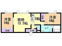 vierge 2LDKの間取図画像