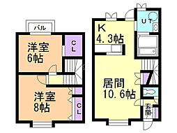 ガーデンコート～花の森～ 2LDKの間取図画像