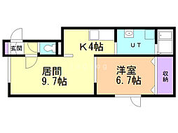 チェリー2・2 1LDKの間取図画像
