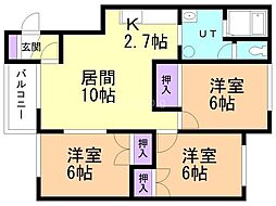 リバーサイド217 3LDKの間取図画像