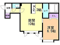 ニューエスパニア10 1LDKの間取図画像