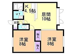 マロード永山 2LDKの間取図画像