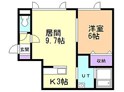 ソレイル2 1LDKの間取図画像