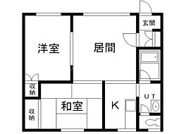 グランデ南3条A 2LDKの間取図画像