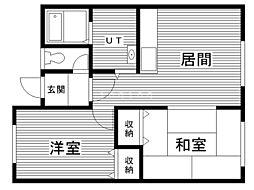 カトウハイツ麻生 2LDKの間取図画像