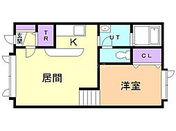 プレジデントF 1LDKの間取図画像