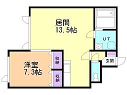 ビースタイル 1LDKの間取図画像