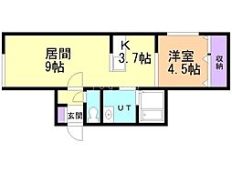 ルラーシェ豊岡5 1LDKの間取図画像