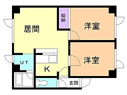 レジデンスザリッチライフ 2LDKの間取図画像