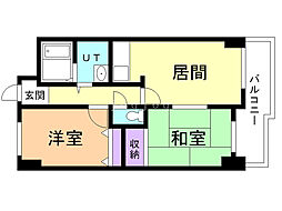メセナ常磐 2DKの間取図画像