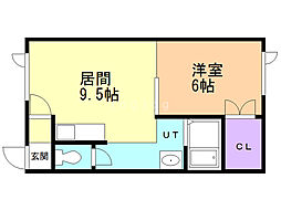 ヒノキ西13条 1LDKの間取図画像