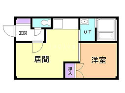 ロイヤルシャトレ 1DKの間取図画像