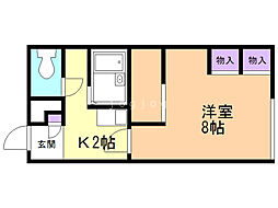 レオパレスユタカ 1Kの間取図画像
