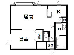 グレース近文.A 1LDKの間取図画像