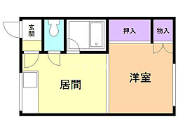 ハウスゆーとぴあ 1DKの間取図画像