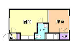 サン・モリッツ76 1DKの間取図画像