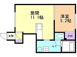 エコハウス5 1LDKの間取図画像