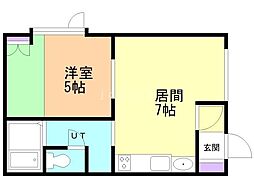 宮崎サンハイツ 1DKの間取図画像