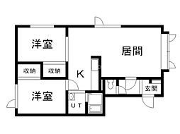 クレア2 2LDKの間取図画像