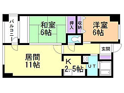 ベルエアーパレス滝川 2LDKの間取図画像