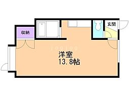 セントラルハイム ワンルームの間取図画像