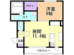 サンヴィスタ 1LDKの間取図画像