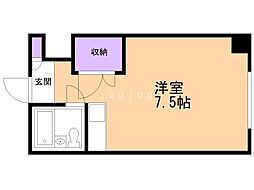 宮の杜ハイツ ワンルームの間取図画像