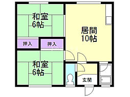 三木マンション 2LDKの間取図画像
