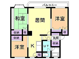 トーワ豊岡15・4 3LDKの間取図画像
