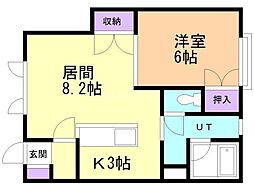 ゴリラ 1LDKの間取図画像