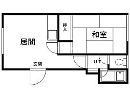 レヂデンスセキ 1LDKの間取図画像