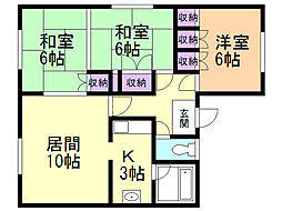 よつばコーポ 3LDKの間取図画像