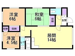 バンビーノ東2-3 3LDKの間取図画像