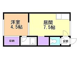 コーポサロマ1 1DKの間取図画像