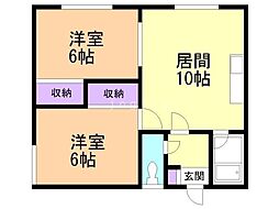 マルシンコーポ 2LDKの間取図画像