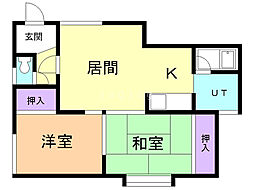 コーポモリヤ 2LDKの間取図画像