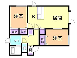 グランヴェール 2LDKの間取図画像