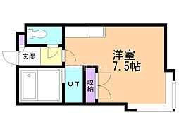 コットンハウス9 ワンルームの間取図画像