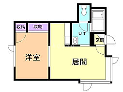 タウンズ4-9 1DKの間取図画像