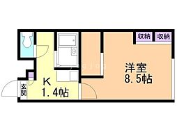 レオパレスシャモニー 1Kの間取図画像
