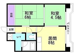 ロジェ3・2 2DKの間取図画像