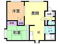 グリーンコーポB 2LDKの間取図画像