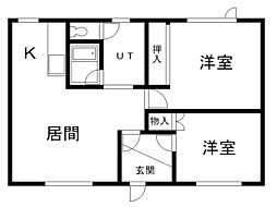 グランシャリオB 2LDKの間取図画像